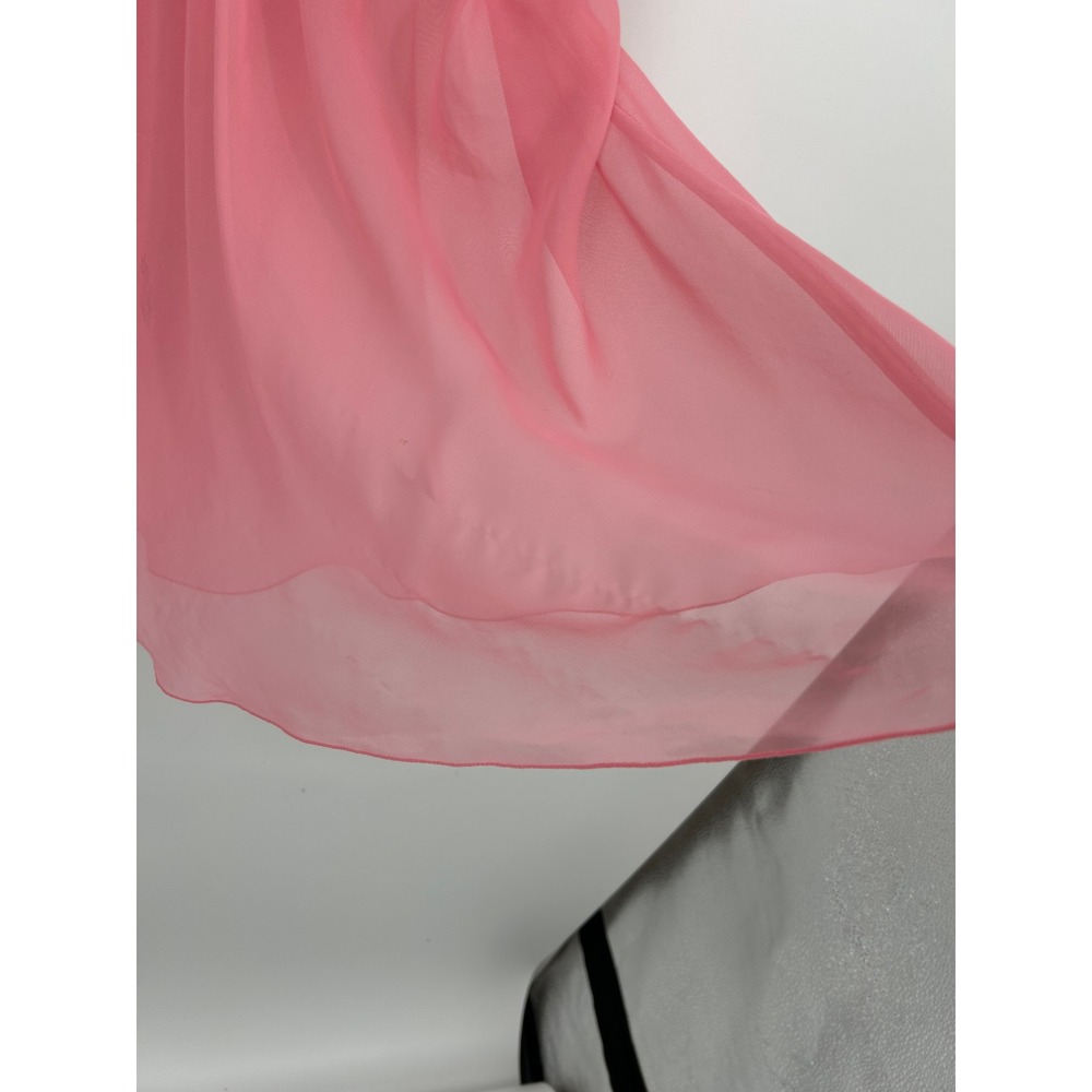 La Senza Lingerie Pink Ruffle Rosette Babydoll Chemise Sheer Nightgown Small - Picture 4 of 13